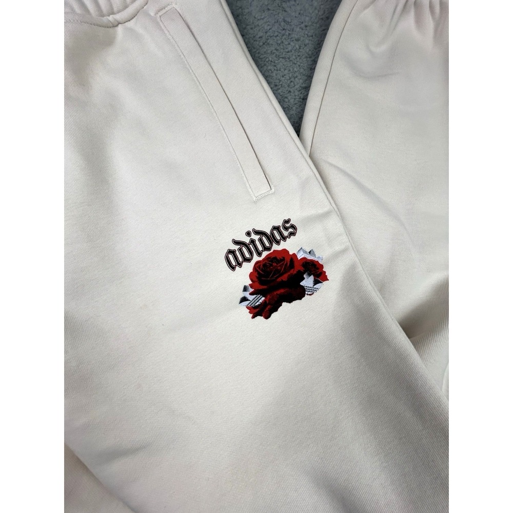 Adidas Originals Roses Fleece Mens Size 2XL Jogger Pants Wonder White KR8849 NWT - Picture 2 of 9